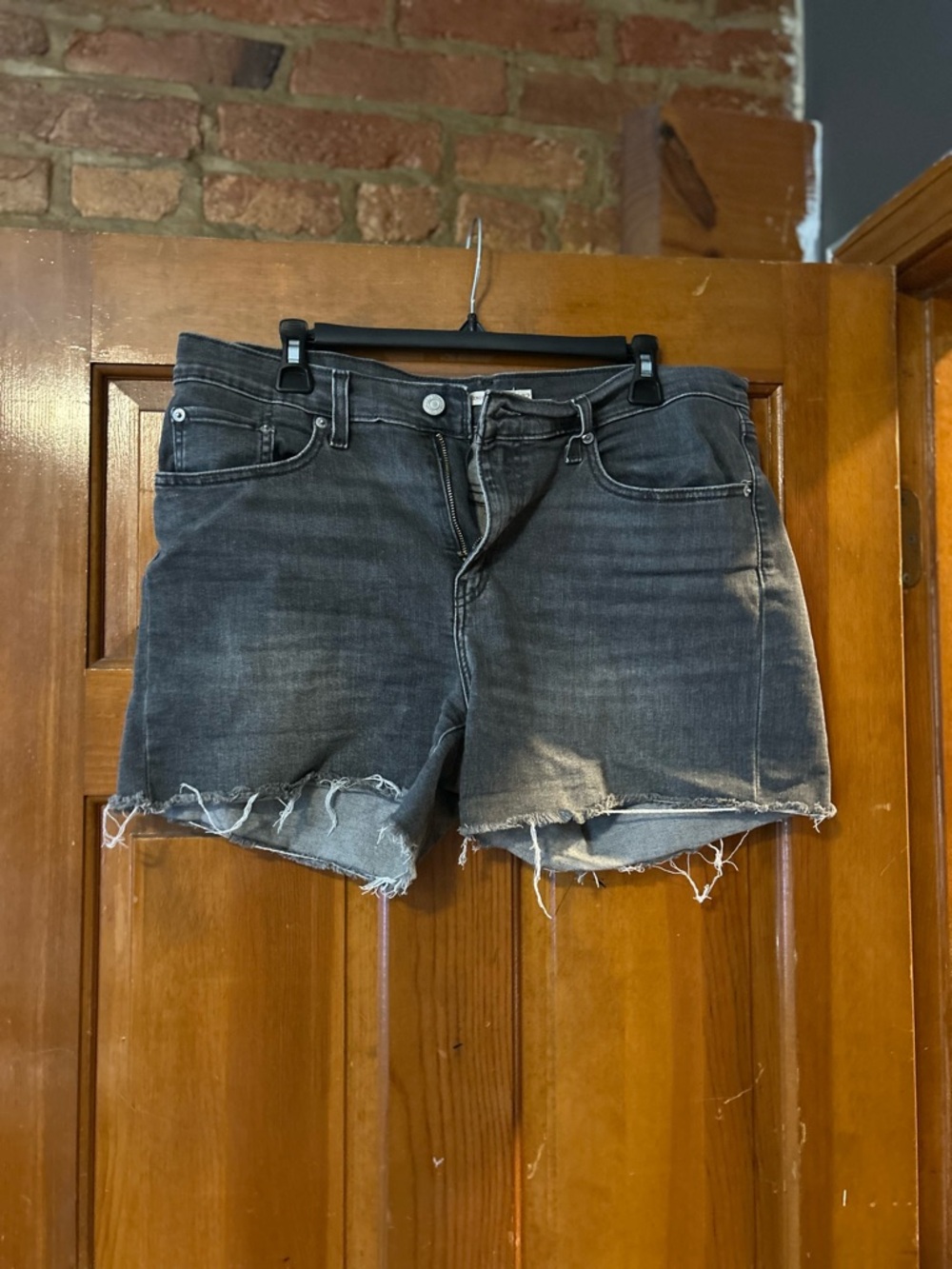 Women's Distressed Gray Denim Cutoff Shorts